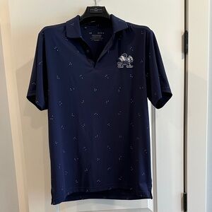 Notre Dame Under Armour Navy Polo with Embroidered Logo